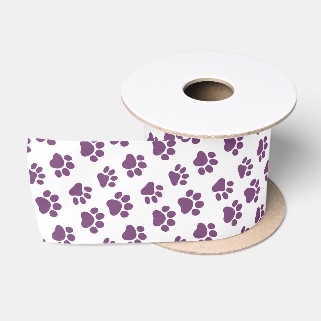 Ruban En Satin Empreintes de pattes mignons de chien pour des (Bobine)