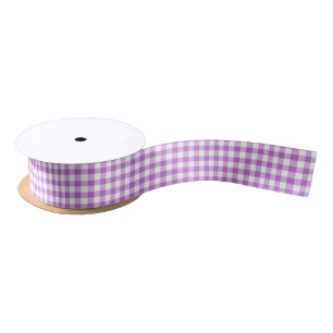 Ruban En Satin En vichy classique violet orchidée