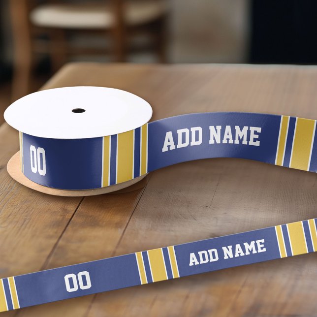 Ruban En Satin Équipe sportive Jersey avec nom et numéro personna (Custom Ribbon - add your personalized text)