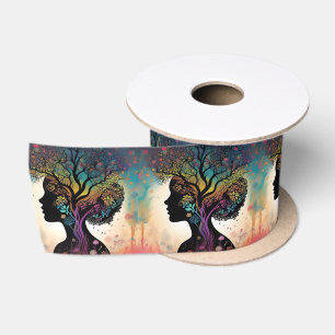 Ruban En Satin **"Essence de la Terre : Abstraite Dame Mère Natur