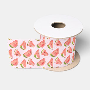 Ruban En Satin Été Watercolor Watermelon Slices Ribbon