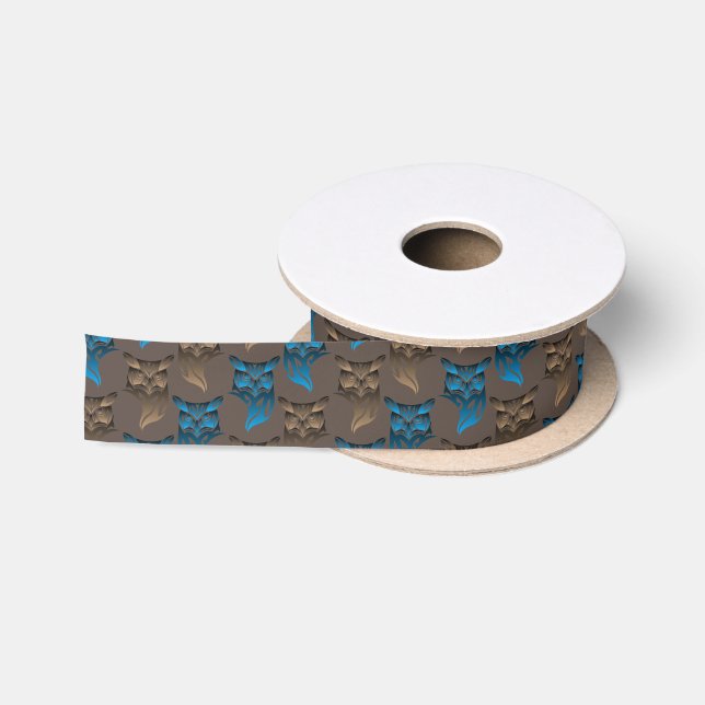 Ruban En Satin Étiquettes bleues Brown et emballage cadeau du (Bobine)