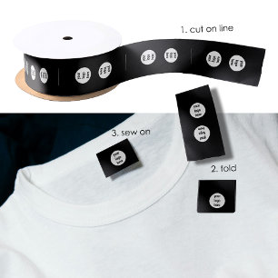 Ruban En Satin Étiquettes de vêtements de logo personnalisés coud