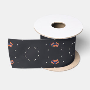 Ruban En Satin Étoiles et motif d'engin spatial unique