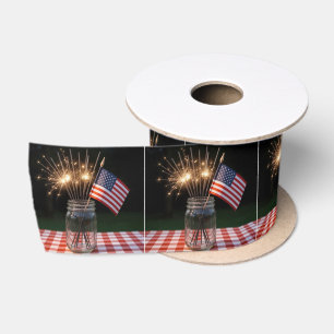 Ruban En Satin Étoiles filantes avec drapeau américain