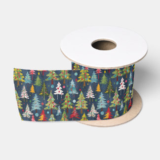 Ruban En Satin Fâcheux arbres de Noël colorés