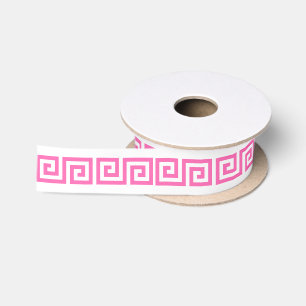 Ruban En Satin Fait maison Clé grecque « S » et couleur de fond -