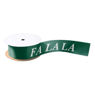 RUBAN EN SATIN FALALA STYLISH MODERNE MERRY NOËL SOMBRE VERT