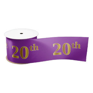 Ruban En Satin Faux/20ème" nombre d'événement d'imitation d'or