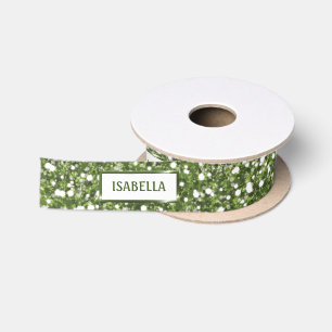 Ruban En Satin Faux Green Parties scintillant Texture Look Avec T