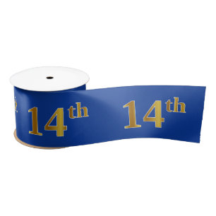 Ruban En Satin Faux/Imitation Gold "14th" Numéro d'événement (ble