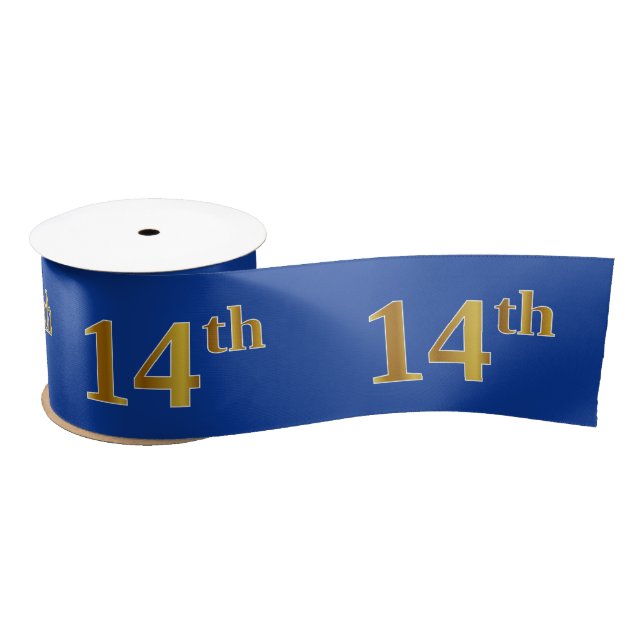 Ruban En Satin Faux/Imitation Gold "14th" Numéro d'événement (ble (Bobine)