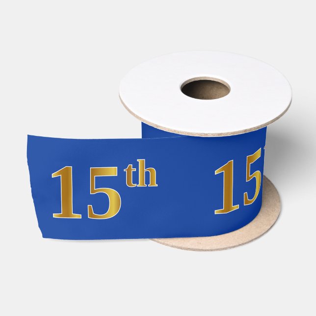 Ruban En Satin Faux/Imitation Gold "15th" Numéro d'événement (ble (Bobine)