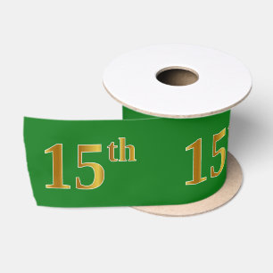 Ruban En Satin Faux/Imitation Gold "15th" Numéro d'événement (Ver