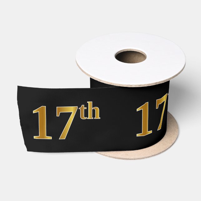 Ruban En Satin Faux/Imitation Gold "17th" Numéro d'événement (Noi (Bobine)