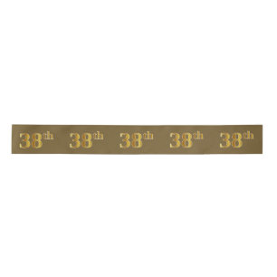 Ruban En Satin Faux/Imitation Gold "38th" Numéro d'événement (Bro