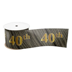 Ruban En Satin Faux/Imitation Gold "40th" Numéro d'événement (Rus