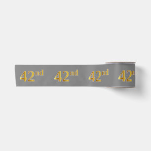 Ruban En Satin Faux/Imitation Gold "42nd" Numéro d'événement (Gri