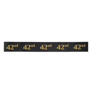 Ruban En Satin Faux/Imitation Gold "42nd" Numéro d'événement (Noi