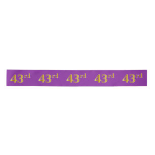 Ruban En Satin Faux/Imitation Gold "43e" Numéro d'événement (viol