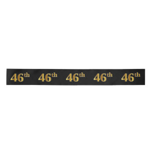 Ruban En Satin Faux/Imitation Gold "46th" Numéro d'événement (Noi
