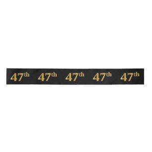 Ruban En Satin Faux/Imitation Gold "47th" Numéro d'événement (Noi