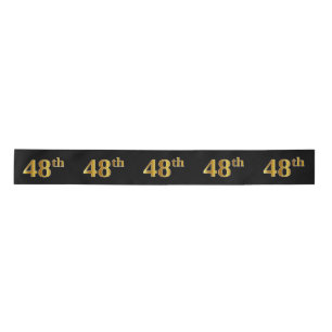 Ruban En Satin Faux/Imitation Gold "48th" Numéro d'événement (Noi