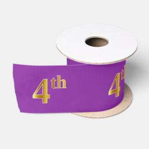Ruban En Satin Faux/Imitation Gold "4th" Numéro d'événement (viol