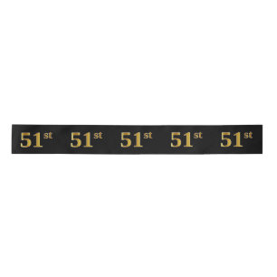 Ruban En Satin Faux/Imitation Gold "51st" Numéro d'événement (Noi