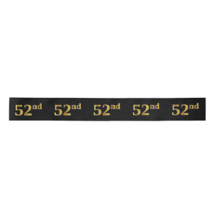 Ruban En Satin Faux/Imitation Gold "52nd" Numéro d'événement (Noi