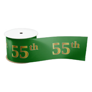 Ruban En Satin Faux/Imitation Gold "55th" Numéro d'événement (Ver