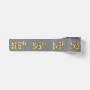 Ruban En Satin Faux/Imitation Gold "56th" Numéro d'événement (Gri