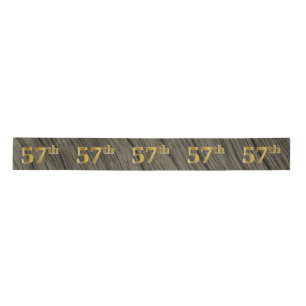 Ruban En Satin Faux/Imitation Gold "57th" Numéro d'événement (Rus