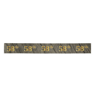 Ruban En Satin Faux/Imitation Gold "58th" Numéro d'événement (Rus
