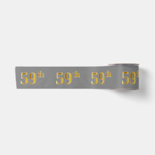 Ruban En Satin Faux/Imitation Gold "59th" Numéro d'événement (Gri