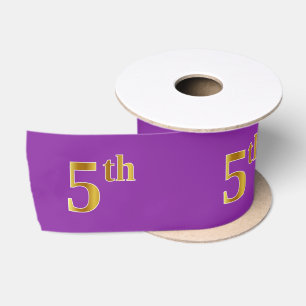 Ruban En Satin Faux/Imitation Gold "5th" Numéro d'événement (viol