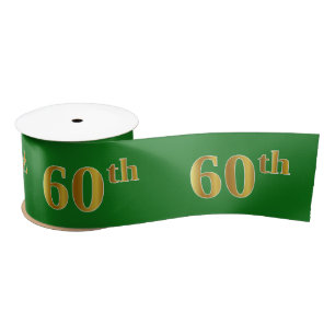 Ruban En Satin Faux/Imitation Gold "60th" Numéro d'événement (Ver