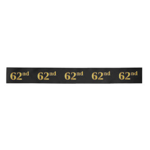 Ruban En Satin Faux/Imitation Gold "62nd" Numéro d'événement (Noi