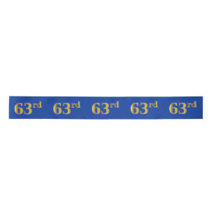 Ruban En Satin Faux/Imitation Gold "63e" Numéro d'événement (bleu