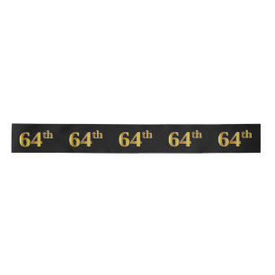 Ruban En Satin Faux/Imitation Gold "64th" Numéro d'événement (Noi
