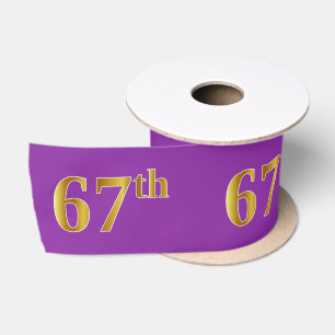 Ruban En Satin Faux/Imitation Gold "67th" Numéro d'événement (vio