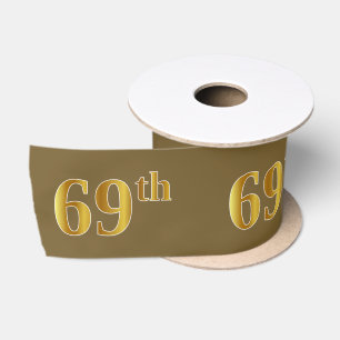 Ruban En Satin Faux/Imitation Gold "69th" Numéro d'événement (Bro