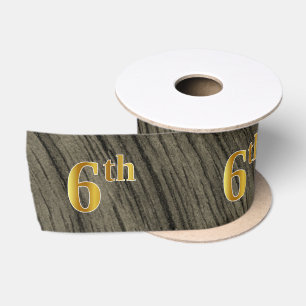 Ruban En Satin Faux/Imitation Gold "6th" Numéro d'événement (Rust