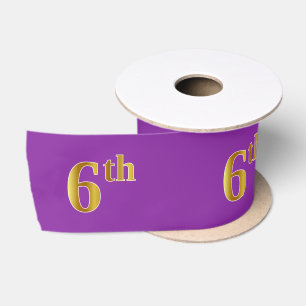 Ruban En Satin Faux/Imitation Gold "6th" Numéro d'événement (viol