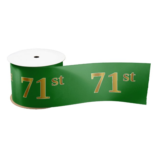 Ruban En Satin Faux/Imitation Gold "71st" Numéro d'événement (Ver (Bobine)