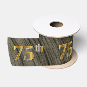 Ruban En Satin Faux/Imitation Gold "75th" Numéro d'événement (Rus