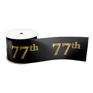 Ruban En Satin Faux/Imitation Gold "77th" Numéro d'événement (Noi