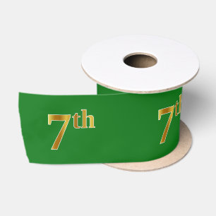 Ruban En Satin Faux/Imitation Gold "7th" Numéro d'événement (Vert