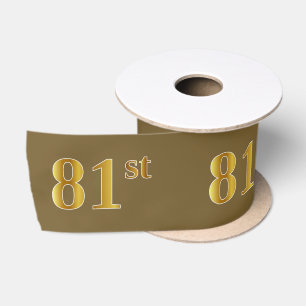 Ruban En Satin Faux/Imitation Gold "81st" Numéro d'événement (Bro