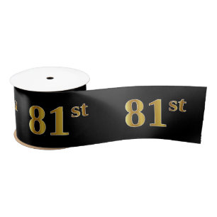 Ruban En Satin Faux/Imitation Gold "81st" Numéro d'événement (Noi